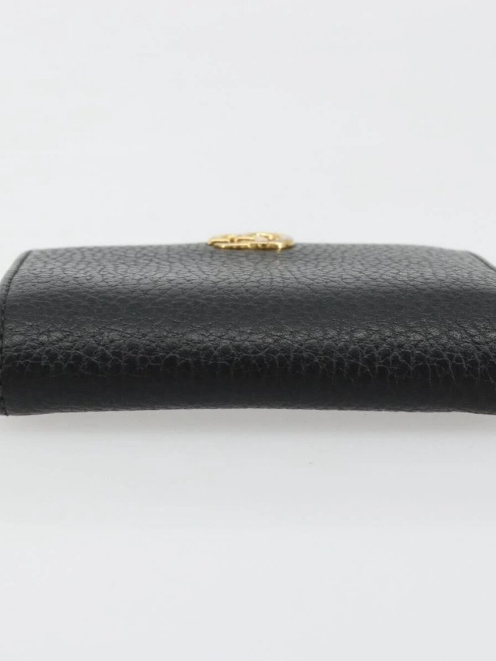 GUCCI GG Marmont Bifold Wallet Leather Black Gold 456126 Auth bs35602 - Picture 5 of 15